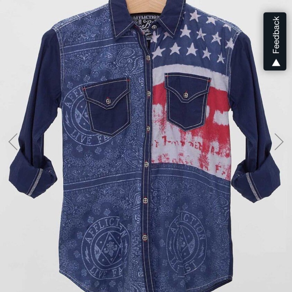Affliction Patriotic Button Up - image 1
